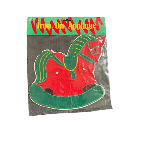 Vintage Christmas IRON-ON APPLIQUE Lot x6 Horses Candle Bells UGLY SWEATER DIY - Picture 3 of 9